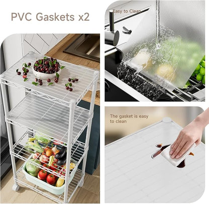 4 Tier Adjustable Storage Shelves, Heavy Duty Metal Utility Shelf Wire Shelving - Image 5