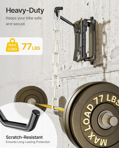 monTEK Heavy duty Bike Wall Mount, Swivel Bike Wall Hanger Holds Up to 77lbs - Image 5