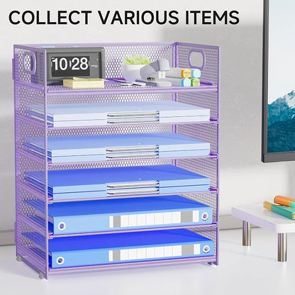 Purple Paper Organizer for Desk - Image 7