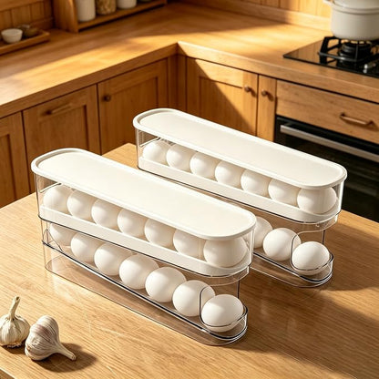 WACOI Auto Rolling Fridge Egg Organizer, Space Saving Eggs Dispenser - Image 3