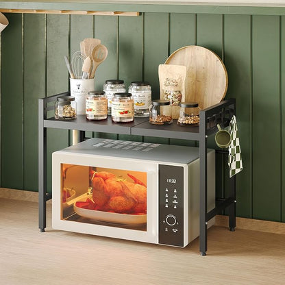 2 Tier Expandable Microwave Stand countertop, Microwave Oven Rack | microwave - Image 2