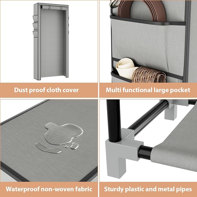 VTRIN Vertical Narrow Shoe Rack Organizer Tall Shoe Rack - Image 4
