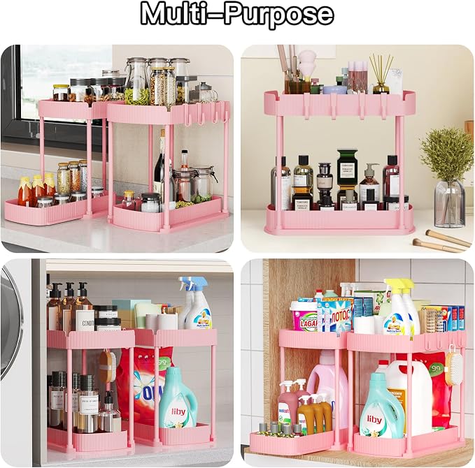 Ukeetap 2 Pack Multi-Purpose Pull-Out Storage Organizers, Under Sink Organizers - Image 6
