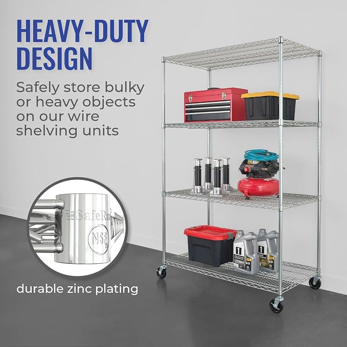 SafeRacks - NSF Certified Storage Shelves, Heavy Duty Steel Wire Unit - Image 6