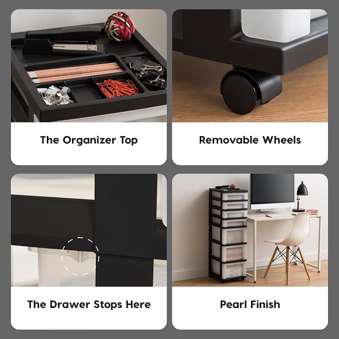 IRIS USA 7-Drawer Rolling Storage Cart, office essentials, classroom items - Image 8