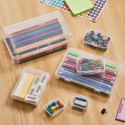 42 Pieces Mixed Sizes Rectangular Empty Mini Clear Plastic Organizer Box | - Image 5