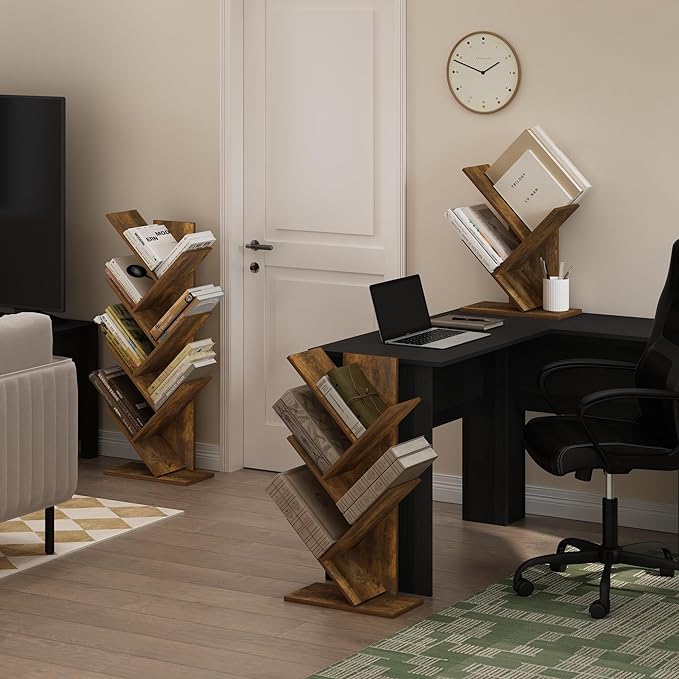 Furinno Tree Book Shelf, 7-Tier Bookshelf, Tree Bookcase - Image 5