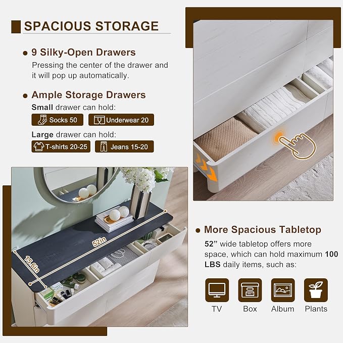 ACCOHOHO Modern 9 Drawer Dresser - Image 4