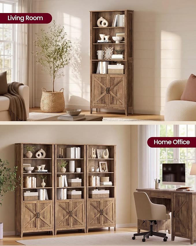 VASAGLE Liry Collection Farmhouse Bookshelf, 6-Tier Bookcase - Image 5
