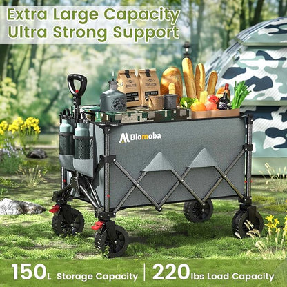 Blomoba Collapsible Wagon Cart, 150L Foldable Wagon - Image 4