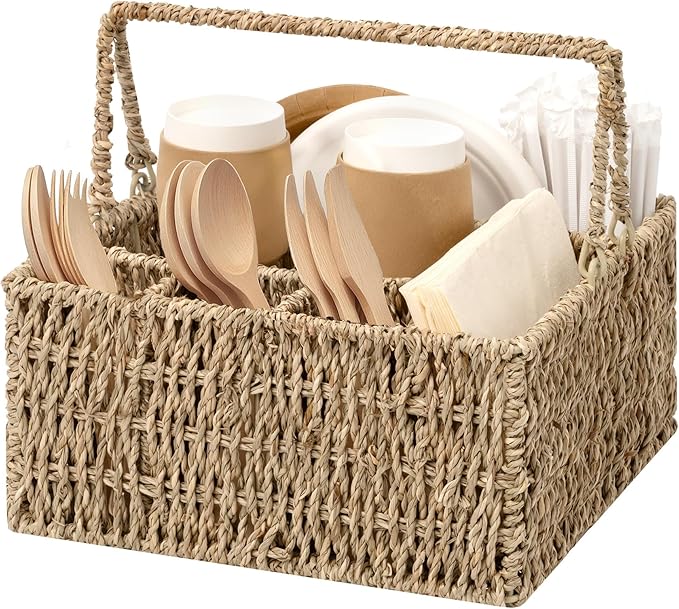 StorageWorks Wicker Silverware Organizer by StorageWorks