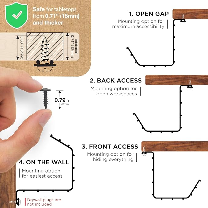 Under Desk Cable Tray, Cord Organizer - Image 7