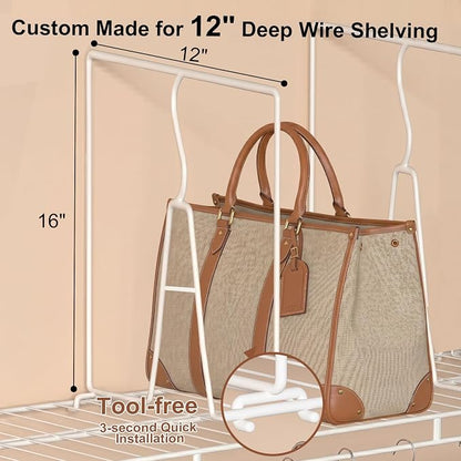 Wire Shelf Dividers for Closet: Clothes, Sweater Organizer, Vertical White - Image 2