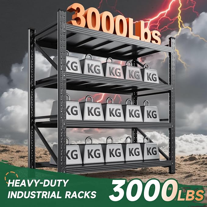 Letaya 3000LBS Storage Shelves Heavy Duty, 4 Tier Adjustable Utility Rack Shelf - Image 3