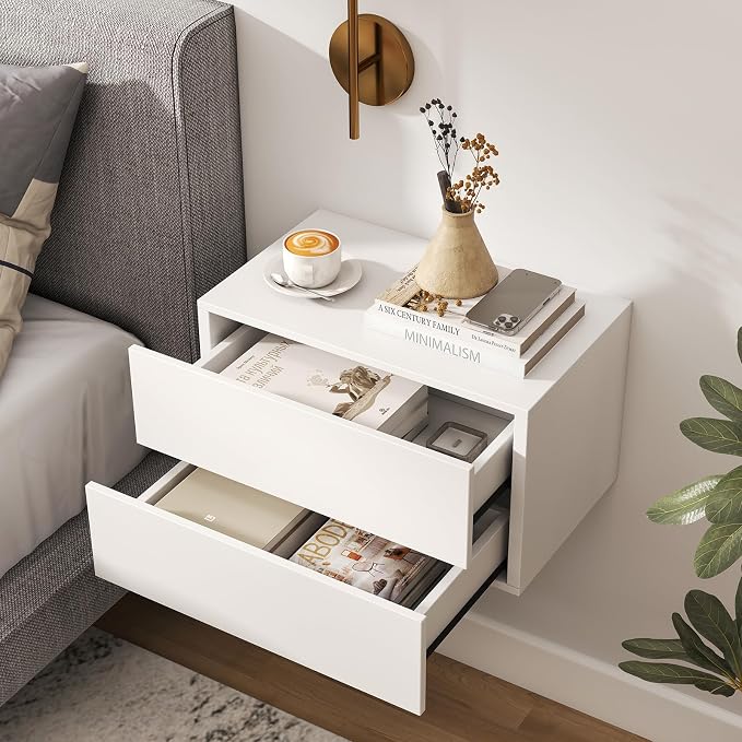 KOMFOTT Floating Nightstand, Wall Mounted Night Stand - Image 3