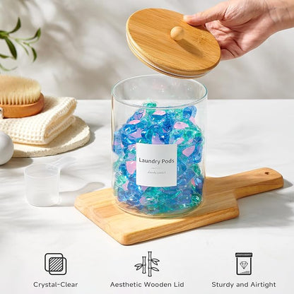 Glass Laundry Pods Container & Acrylic Dryer Sheet Holder - Image 4
