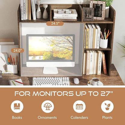 Tangkula Desktop Bookshelf, Countertop Storage Hutch - Image 6