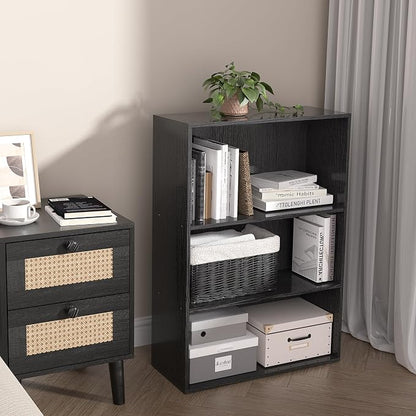 Wooden 3 Cube Storage Organizer, 3 Tier Low Bookcase Storage Display Organizer - Image 8