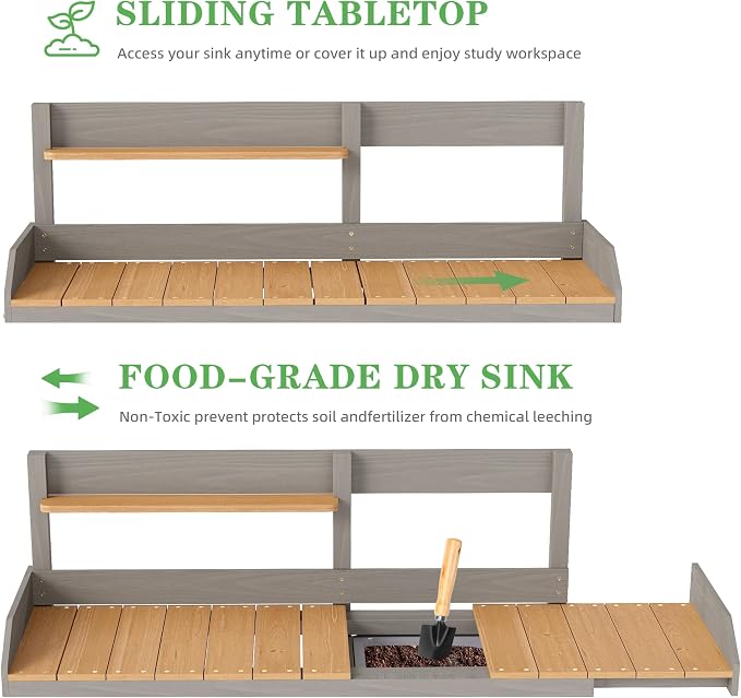 Wooden Potting Bench Table - Image 5