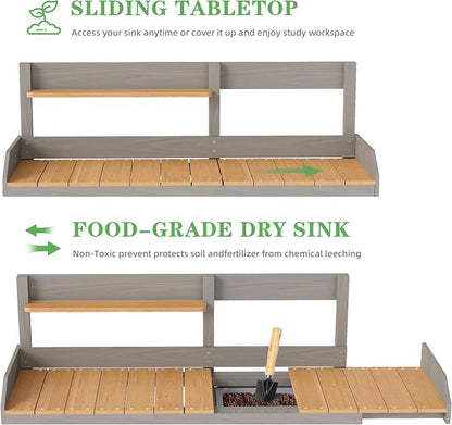Wooden Potting Bench Table - Image 5