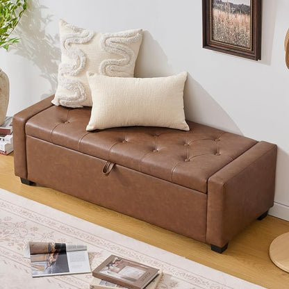 Huatean Home 48" Ottoman with Storage, Storage Ottoman Bench with Safety Hinge - Image 7