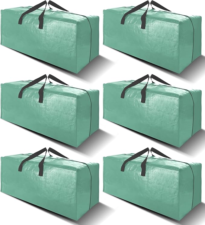 6 Pack Heavy Duty Large Moving Bags W/Backpack Straps by VELVETSURE