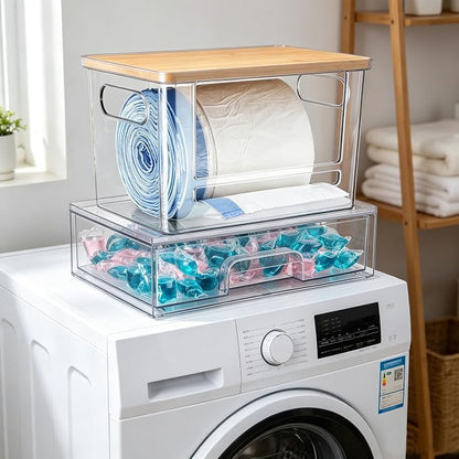 2Pcs Trash Bag Holder Under Sink Stackable Storage, Extra Large Laundry Room - Image 9
