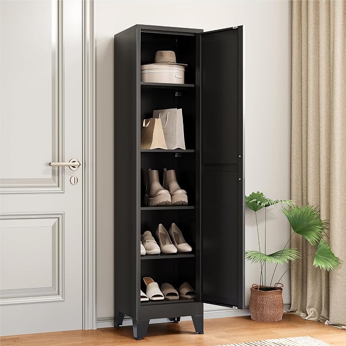 COFaR 67" Metal Pantry Cabinet, Slim Freestanding Cupboard - Image 4