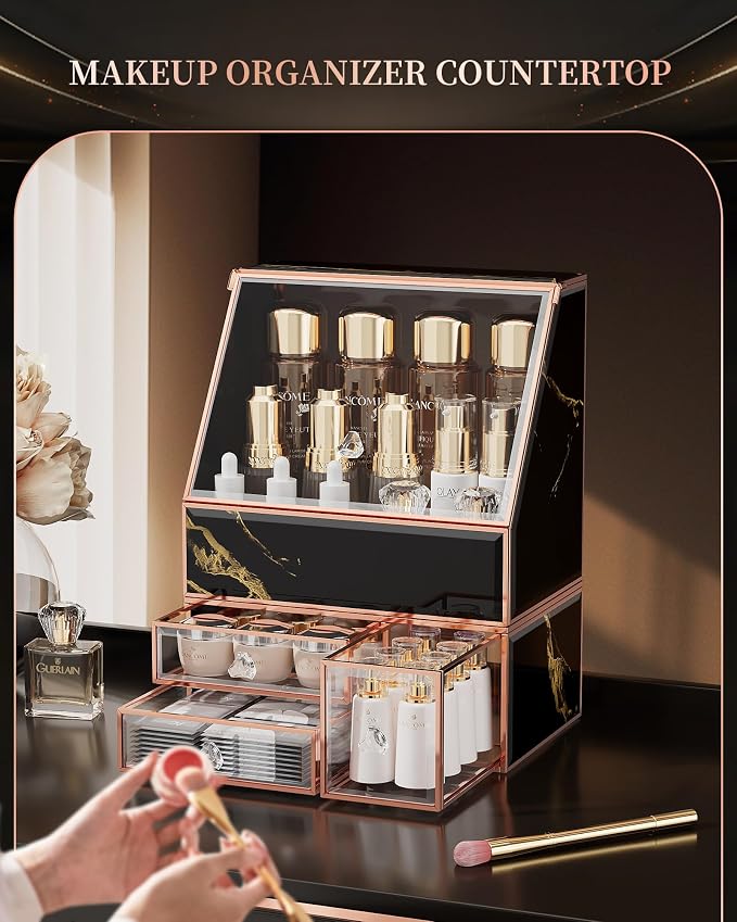 Makeup Organizer for Vanity, Skincare Holder for Bathroom Countertop, Cosmetic - Image 2