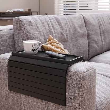 Sofa Arm Tray, Bamboo Folding Couch Arm Tray, Sofa Armrest Trays - Image 2