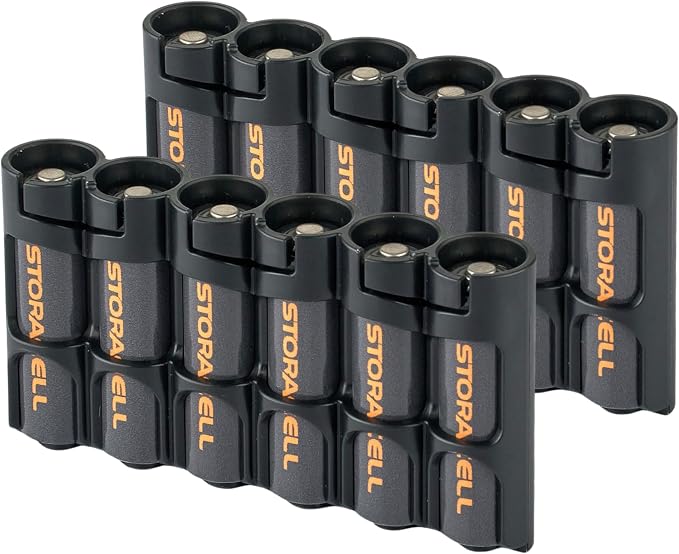 Storacell Slimline AA-6 Battery Storage Caddy and Dispenser, Holds 6 AA by Storacell
