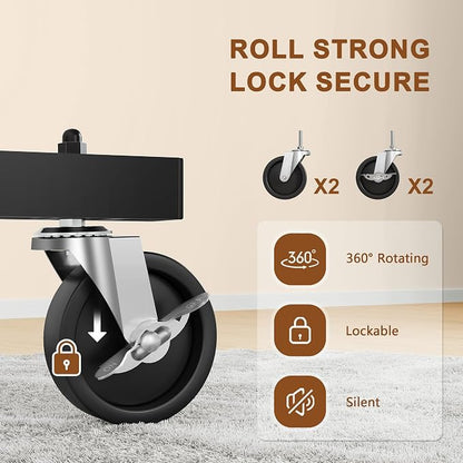 Hoctieon Double Rod Z Rack, Rolling Clothes Racks - Image 2