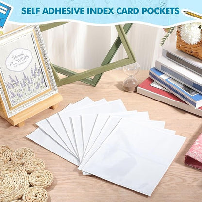 Outus 30 Pcs Self Adhesive Shop Ticket Holders Clear Plastic Sleeves Adhesive - Image 5