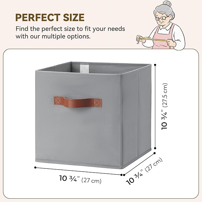 GRANNY SAYS 11 Inch Cube Storage Bins, 6 Pack Foldable Cube Storage Organizer - Image 3