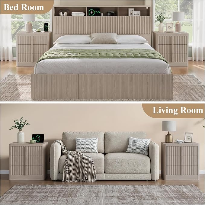 Fluted Nightstand Set of 2 - Image 4
