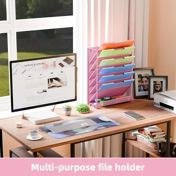 Simple Trending Wall File Organizer, Mesh 7-Tier Vertical Hanging File Holder - Image 3