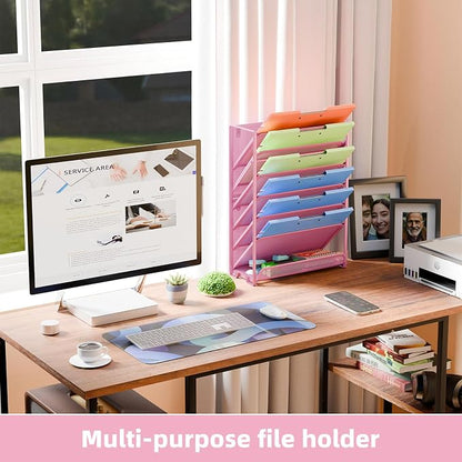 Simple Trending Wall File Organizer, Mesh 7-Tier Vertical Hanging File Holder - Image 3
