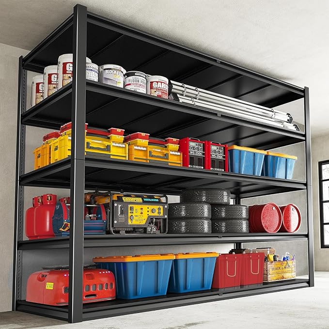REIBII 78" H Storage Shelves, Garage Shelving Heavy Duty Load 3000LBS, - Image 9