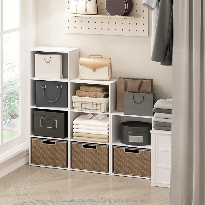 Furinno Reed Closet Organizers and Storage, 4-Tier Closet Organizer, Open Shelf - Image 2