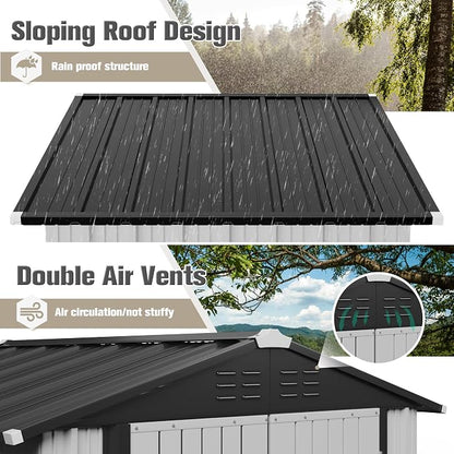 JUMMICO Metal Outdoor Storage Shed 6 x 4 FT Metal Shed - Image 4