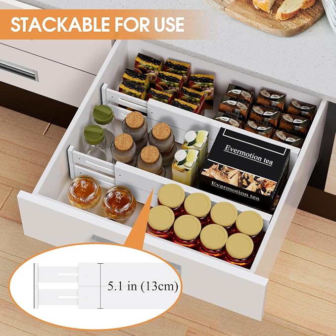 Bamboo Drawer Dividers, 17-22" Adjustable Kitchen Drawer Organizer - Image 5