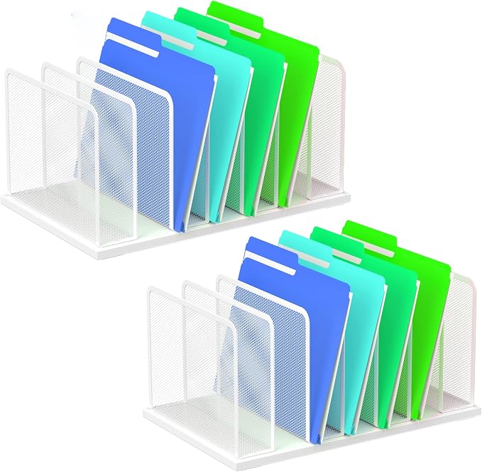 Kuntine.B Desk File Organizer Upright Mesh Desktop Organizer File Sorter Office by KuntineB