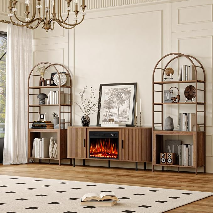 BREEZEHEAT 4-Tier Arched Bookshelf, Floor Standing Open Display Storage Shelf - Image 6