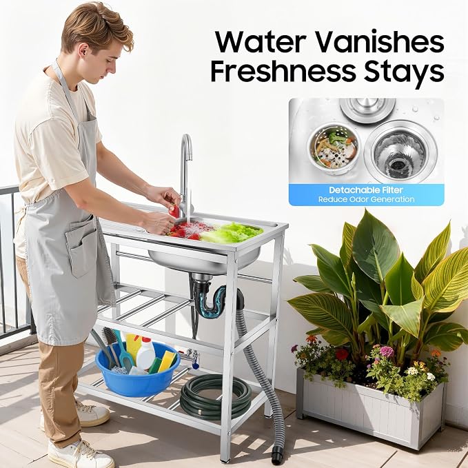 Outdoor Garden Sink with Hose Hook up Outside Sink - Image 5