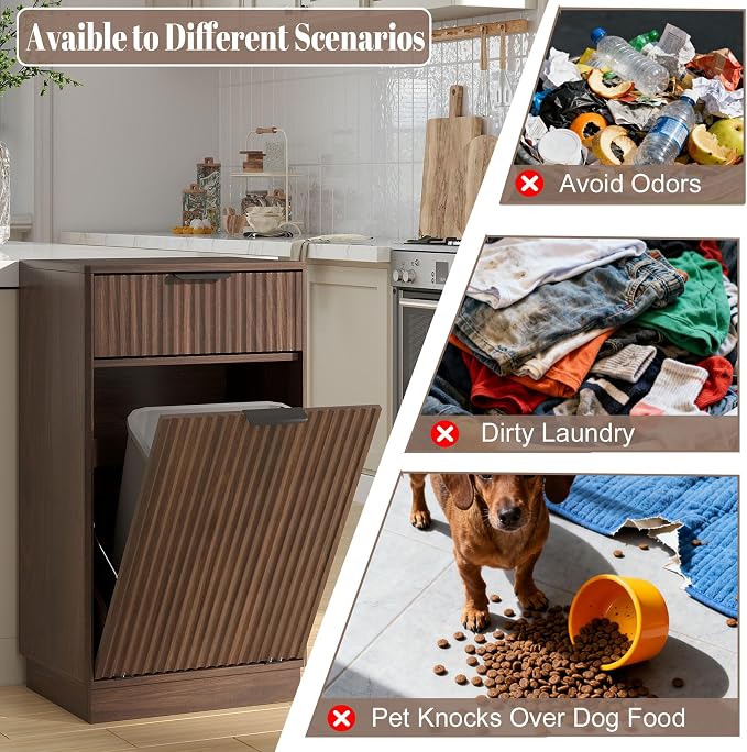 Tilt Out Trash Can Cabinet, Hidden Garbage Can Cabinet - Image 4