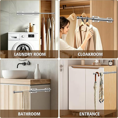 Valet Rod for Closet Pull Out, Standard Retractable closet rod organization rack - Image 6
