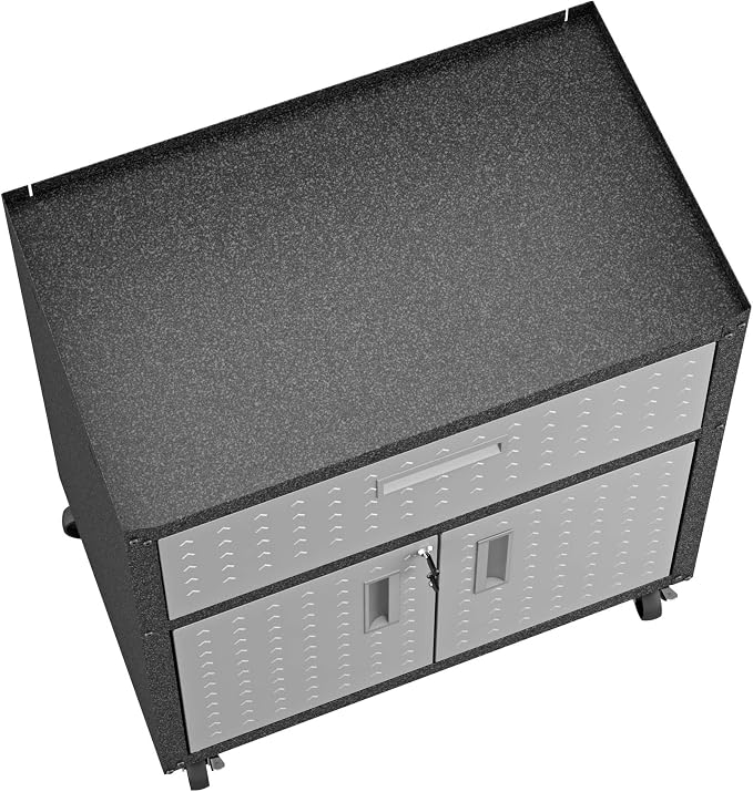 Manhattan Comfort Fortress Textured Metal 31.5" Garage Mobile Cabinet - Image 10