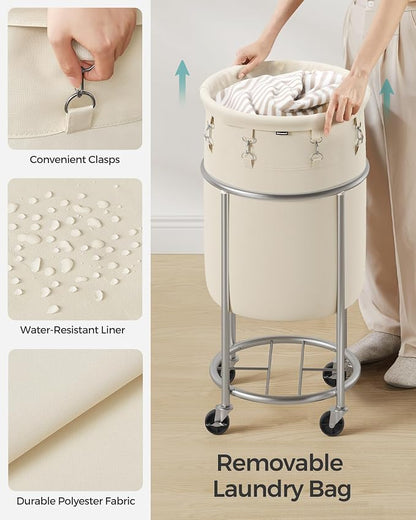 SONGMICS Laundry Basket, Rolling Steel Frame - Image 5