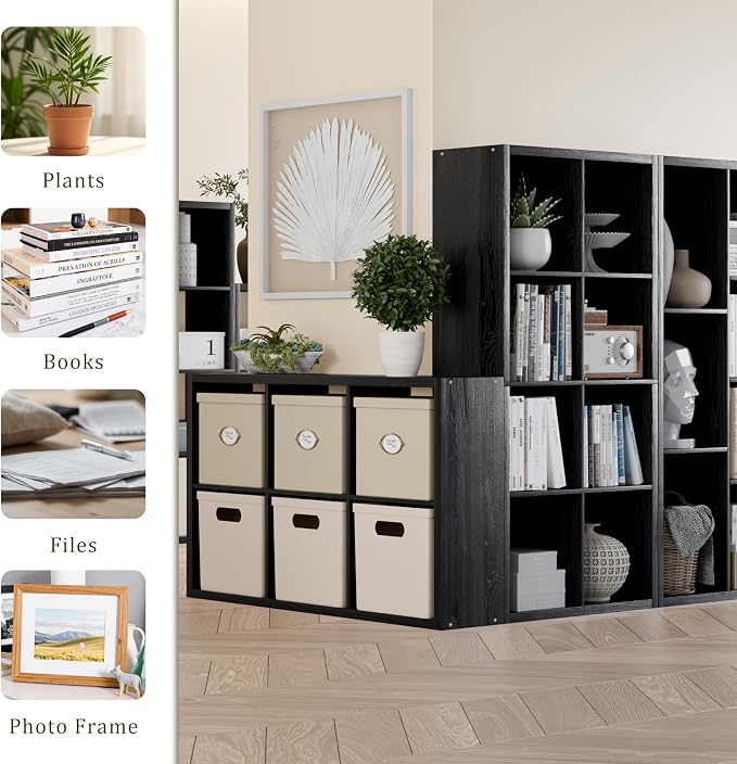 Cube Storage Organizer Bookcase, Decorative 11 inch Open Back Cubical Shelf - Image 7