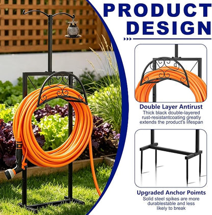 Hose Holder with Double-Ear Hooks and Free Gardening Gloves, Garden Hose Holder - Image 2